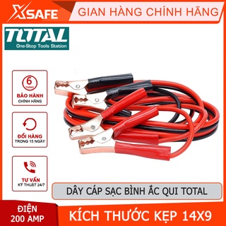 Dây cáp sạc bình ắc qui TOTAL PBCA12001 Dây câu sạc bình Dòng điện: 200 amp Kích thước kẹp: 14x9cm dây 8mm dài 2,5m