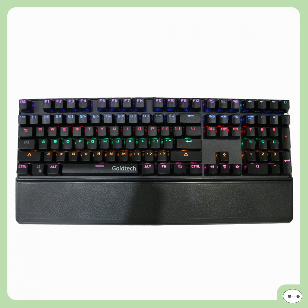 BÀN PHÍM CƠ GOLDTECH K25 LED RAINBOW BLUE SWITCH CÓ KÊ TAY | BigBuy360 - bigbuy360.vn