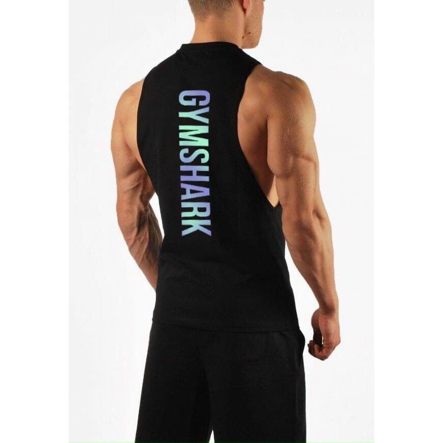 (Có Video) [100% cotton, logo phản quang 7 màu] Áo Tanktop tập Gym - Áo ba lỗ Gymshark - BB SPORTS