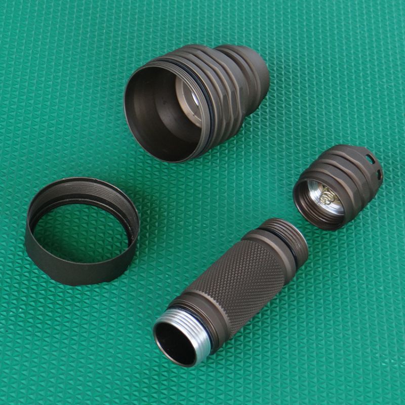 Bộ vỏ đèn pin C8 C8+ loại tốt choá trơn để mod đèn dùng pin 18650 hoặc 21700, tương tự Convoy C8+