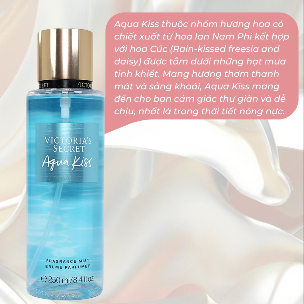 Xịt Thơm Body Mist Victoria’s Secret Aqua Kiss 250ml Hương Thơm Thanh Khiết Chai 250ml