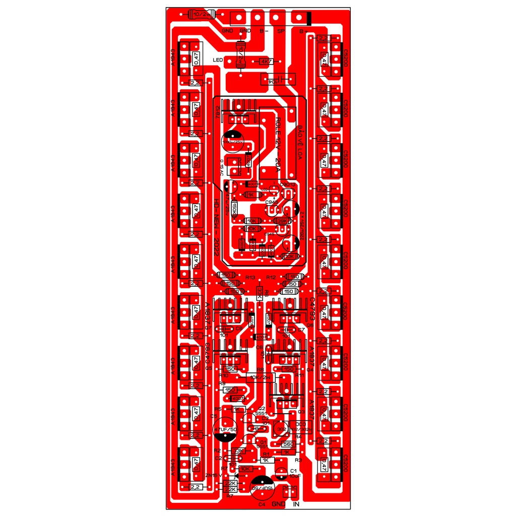 Mạch công suất 18 sò 2u chưa ráp linh kiện