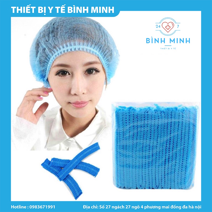 Mũ trùm đầu y tế, nón con sâu chùm đầu  chất liệu giầy dặn, dùng cho y tế , Spa
