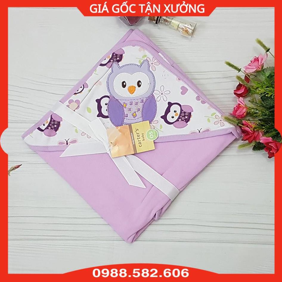 Chăn Mũ Carter 2 Lớp Cotton Cho Bé, Chăn Ủ Có Mũ Carter - BTT00056