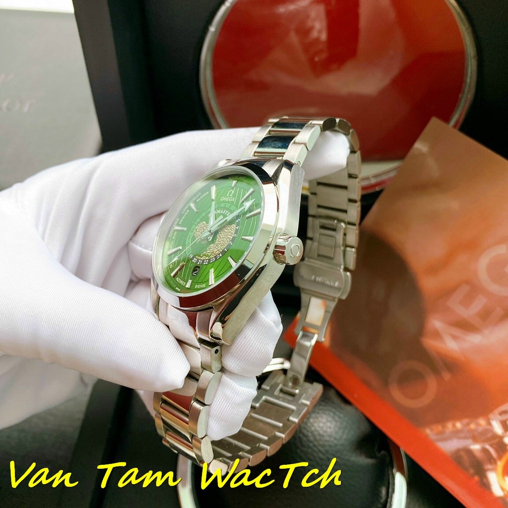 Đồng hồ nam Omega Seamaster World 42mm máy Nhật Automatic, hoạ tiết thế giới