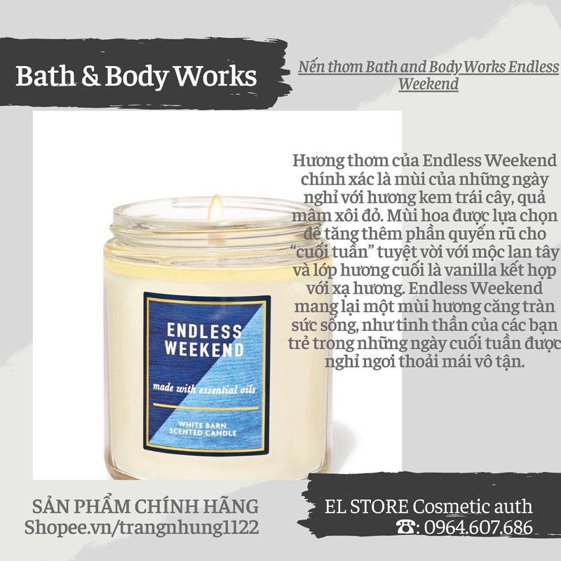 Sữa tắm, dưỡng thể, nến thơm 1 bấc Bath & body Works ( BBW)