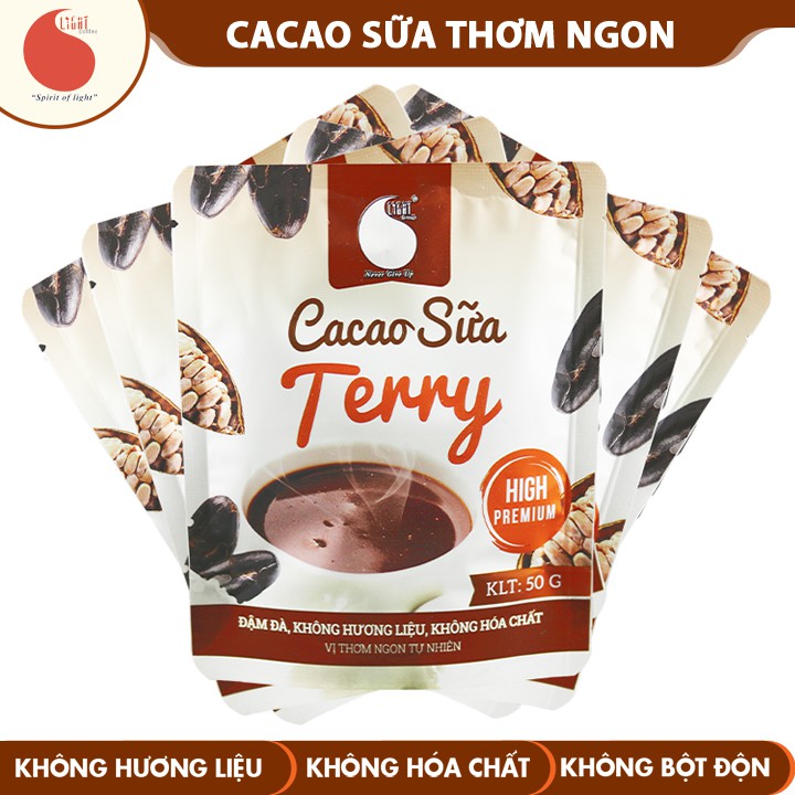 [Mã BMBAU50 giảm 7% đơn 99K] Combo 5 gói Cacao sữa Terry đậm đà, thơm ngon Light Coffee - Gói 50g
