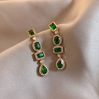 Khuyên tai dáng dài đính đá zircon thời trang