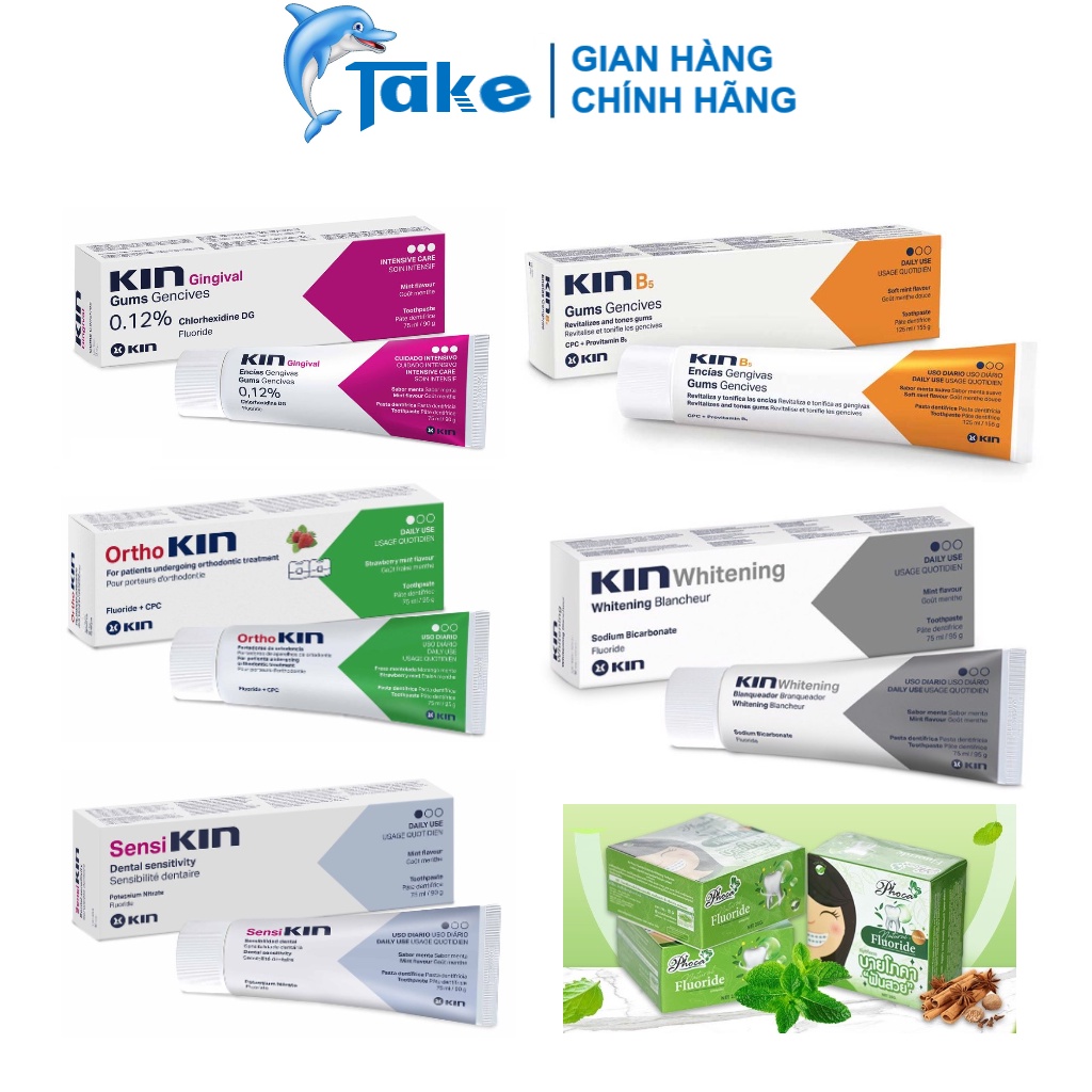 Kem đánh răng KIN: Kin Viêm Nướu, KinB5, KinSensi Ê Buốt, OrthoKin, Phoca