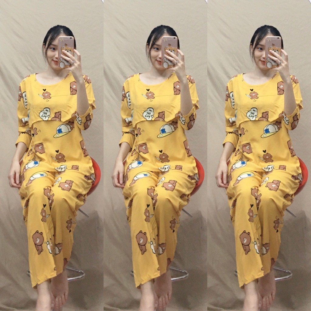 Đồ bộ bầu và sau sinh măc nhà KA1125 chất lanh