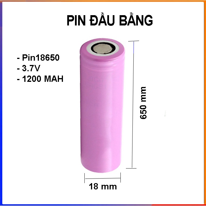 Pin sạc lại dùng cho đèn pin tông đơ quạt điều khiển các loại từ 18 x 50 ,650mm