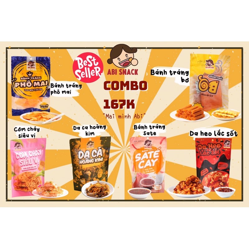 [BÁNH TRÁNG ABI ] COMBO CÁC LOẠI ABI SNACK