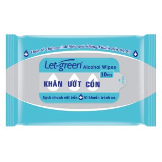Khăn ướt cồn Let-Green 10 miếng/bao