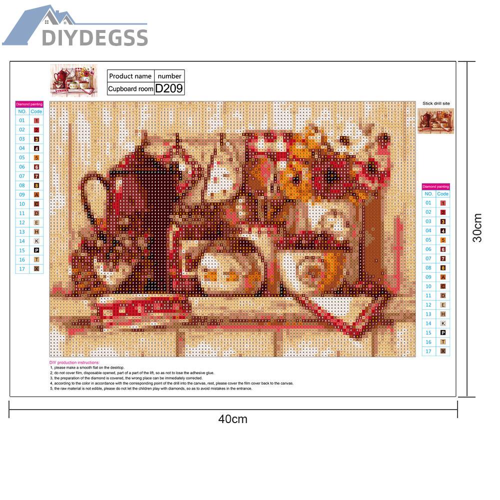 Tranh đính đá toàn bộ tự làm hình nhà bếp trang trí nhà cửa