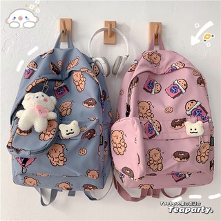 [SẴN MÀU XANH,TRẮNG] Balo Tặng Kèm Túi Mini Gấu Cookie Xinh Xắn - Ảnh feedback ở cuối - edimo238store