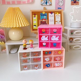 Kệ nhựa mini 6 ngăn để bàn // Peach.room_