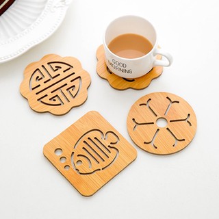 Miếng lót ly bằng gỗ hình tròn