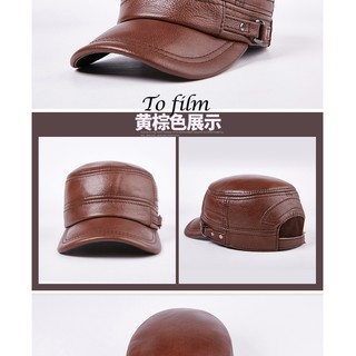 Mũ lưỡi chai nam da bò
