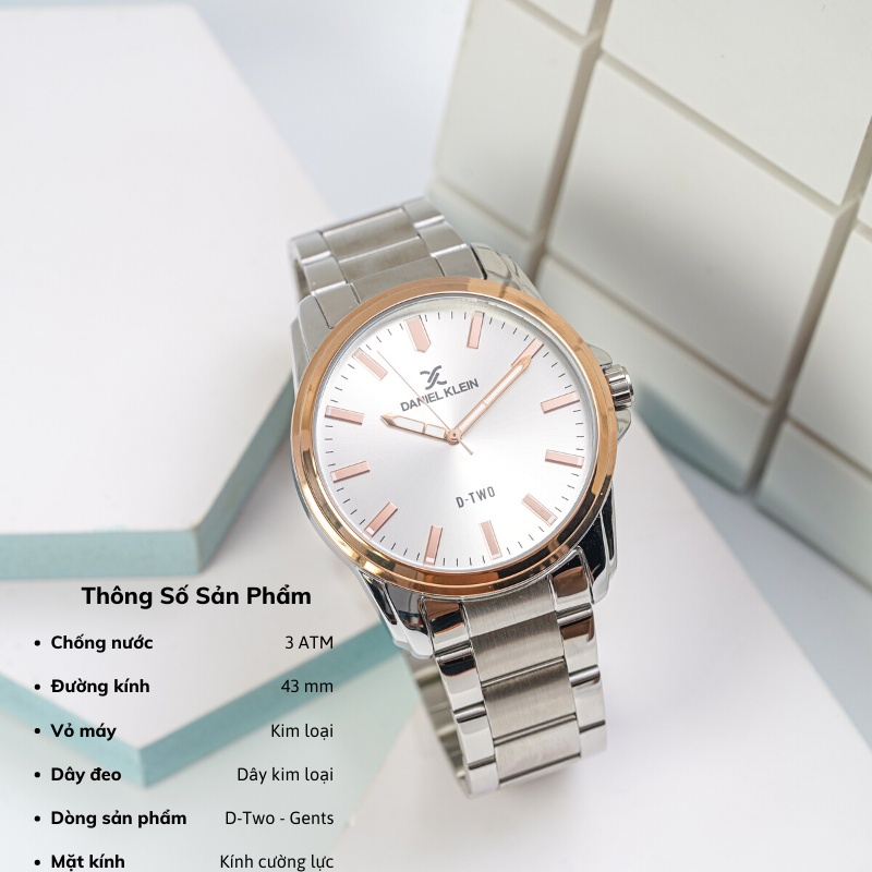 Đồng hồ nam Daniel Klein DK.1.12624.3 máy Quartz, chống nước dây thép không gỉ