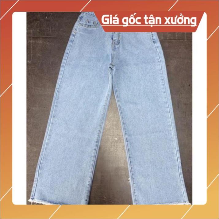 Khuyến mại Quần jean bò ống suông rộng nữ lưng cao vải dày đẹp cao cấp Hot 2021 - HAPONO-J026 huyenjean | BigBuy360 - bigbuy360.vn