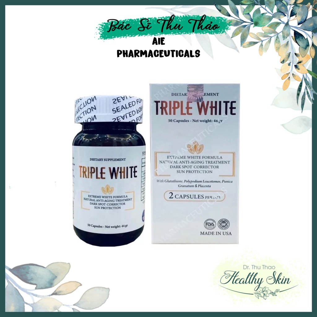 VIÊN UỐNG HỖ TRỢ GIẢM SẠM DA, TRẮNG DA TRIPLE WHITE