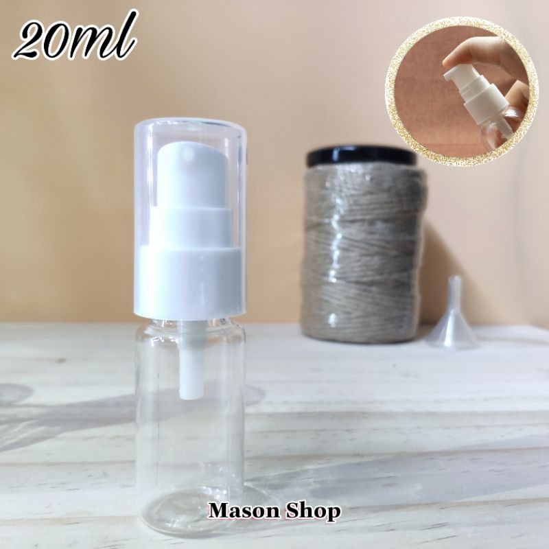 LỌ CHIẾT MỸ PHẨM dạng vòi nhấn xịt giọt 20ml/30ml VỎ BÌNH CHAI NHỰA PET TRONG SUỐT giá sỉ rẻ