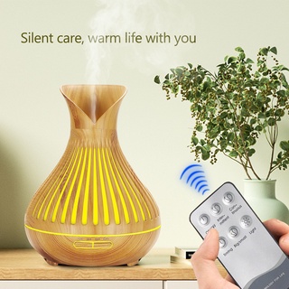 Máy khuếch tán tinh dầu tulip khắc /dọc cao cấp 400ml sẵn remote/Máy xông tinh dầu lọ hoa tulip siêu âm 40m2