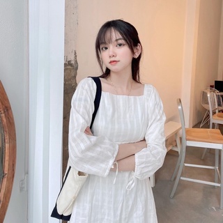 ĐẦM CỔ VUÔNG TAY PHỒNG
