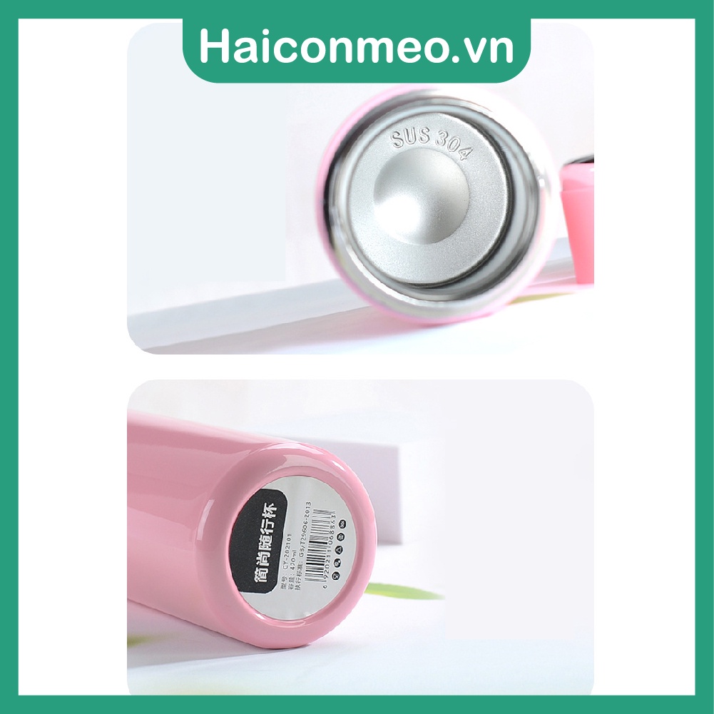 Bình giữ nhiệt lõi inox 304 màu trơn cảm ứng đèn LED hiển thị nhiệt độ, 400ml