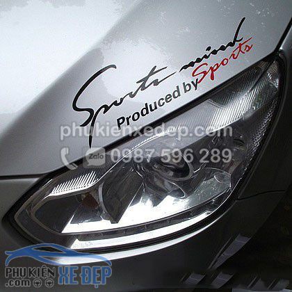 Decal Sport mind dán mặt capo trên mọi dòng xe hơi