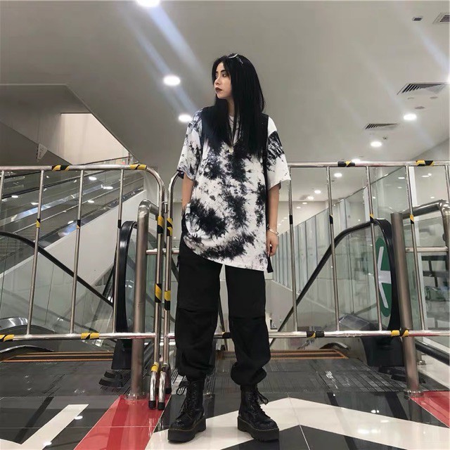 Áo loang phối đen trắng nam nữ NT12 | BigBuy360 - bigbuy360.vn