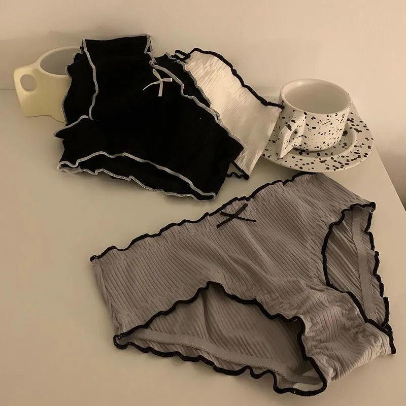 Quần lót cotton mềm mại thoáng khí kháng khuẩn màu trơn thiết kế đơn giản cho nữ