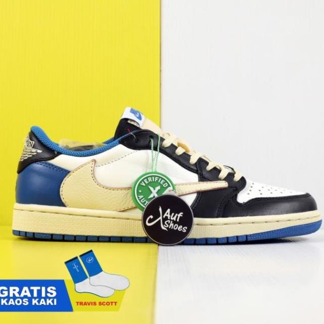 Giày Thể Thao Air Jordan 1 Low Travis Scott Fragment Cổ Thấp Màu Xanh đen Siêu Đẹp Phù Hợp Mọi Dịp Clever Man Store 🐊