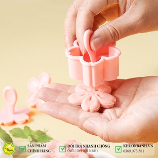 Khuôn cắt bánh quy hình hoa anh đào nhấn xôi hoa đậu