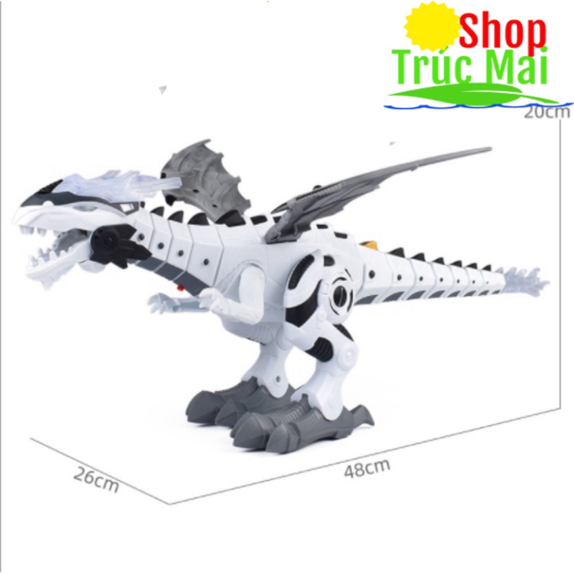 Đồ chơi khủng long thời tiền sử Robot Phun Nước Lửa Điện cho bé trai có Pin