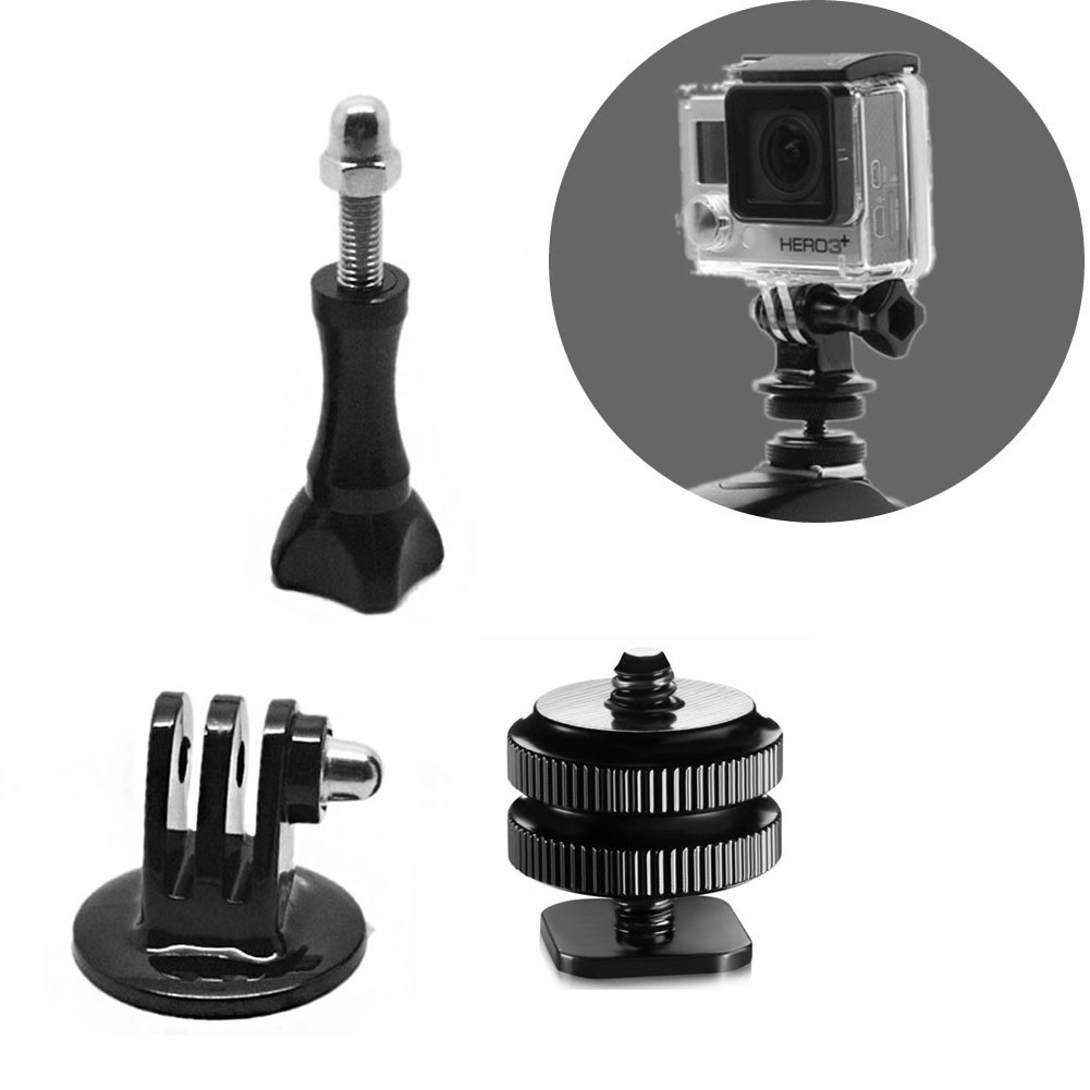 Bang♔ 1/4'' Hot Shoe Adaptor + Tripod Mount + Screw For GoPro Hero 2 3 3+ DSLR Cameras