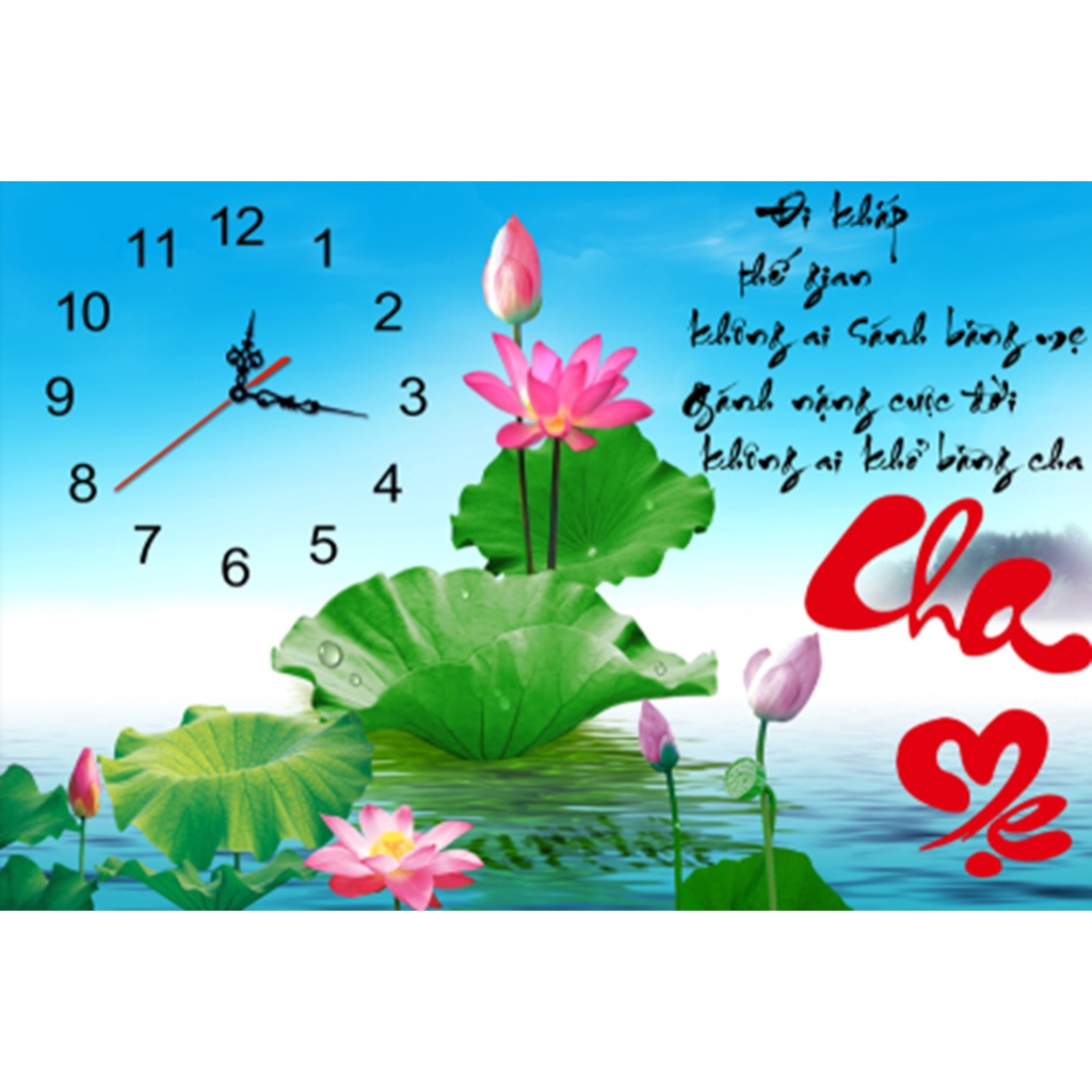 Tranh thêu chữ thập, tranh đính đá cha mẹ LV3462 , LV464