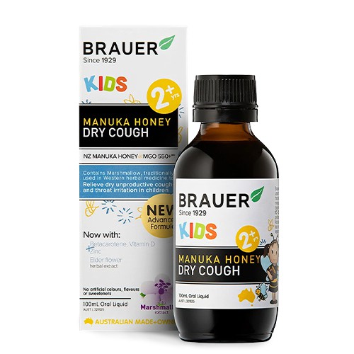 Brauer Dry Cough Giảm Ho Khan Dạng Lỏng cho trẻ 2 tuổi trở lên (100ml)