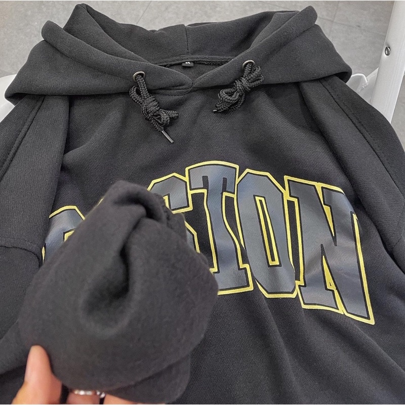 áo hoodie nỉ BOSTON màu đen unisex ảnh thật SSStore ( nam nữ mặc đều được) | BigBuy360 - bigbuy360.vn