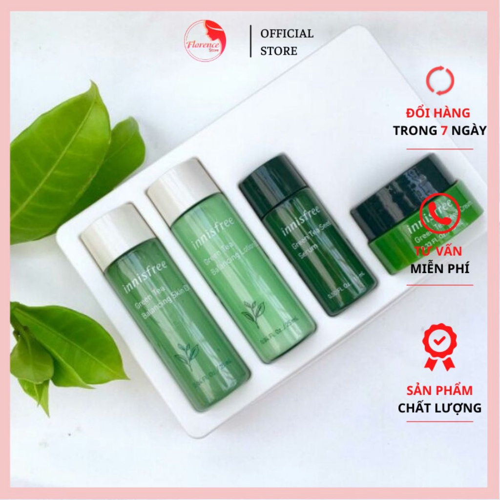 BỘ KEM DƯỠNG ẨM DA TRÀ XANH mini Innisfree Green Tea Special Kit 4 in 1