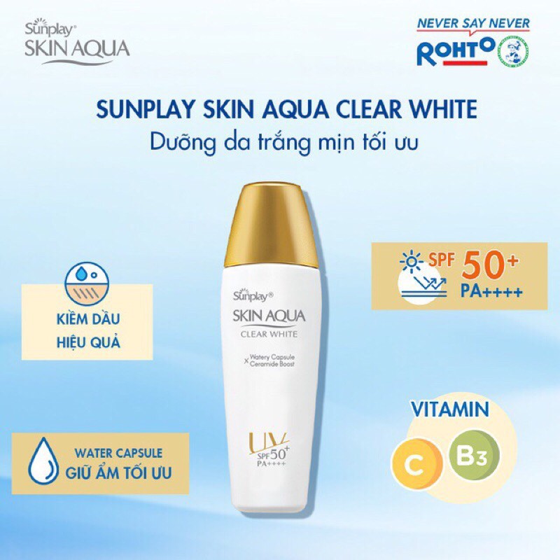 Sữa Chống Nắng Hằng Ngày Dưỡng Trắng Cho Da Dầu Sunplay Skin Aqua Clear White SPF 50