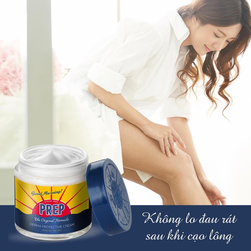 Kem phục hồi da sau cạo lông Prep - Derma Protective Cream có tác dụng làm dịu cho làn da, ngăn ngừa kích ứng da 75ml