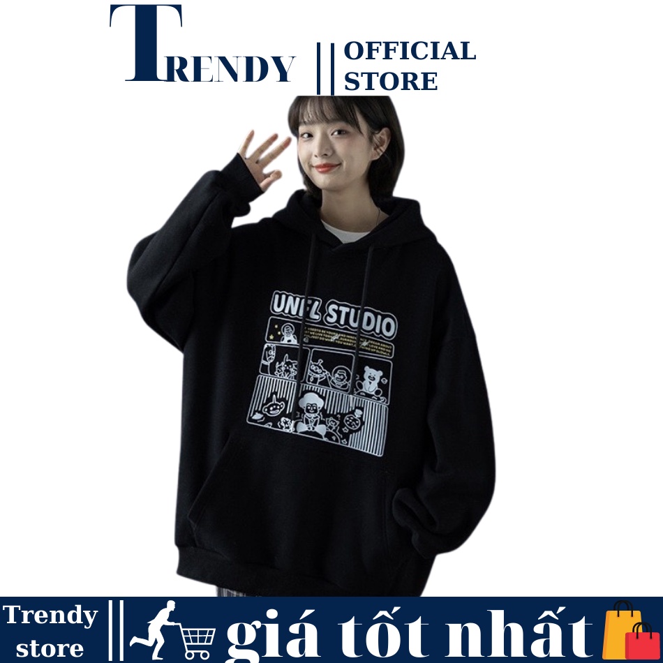 Áo Khoác Hoodie Nam Nữ Nỉ Basic Form Rộng Chất Dày Có Mũ, Áo Hoodie Unisex Bigsize Cặp Đôi Giá Rẻ 1K
