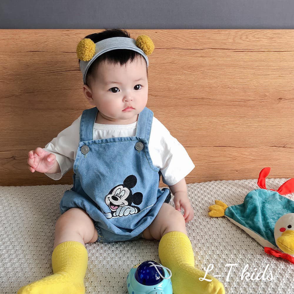 Yếm bò micky kèm áo cực xinh yêu cho bé trai bé gái