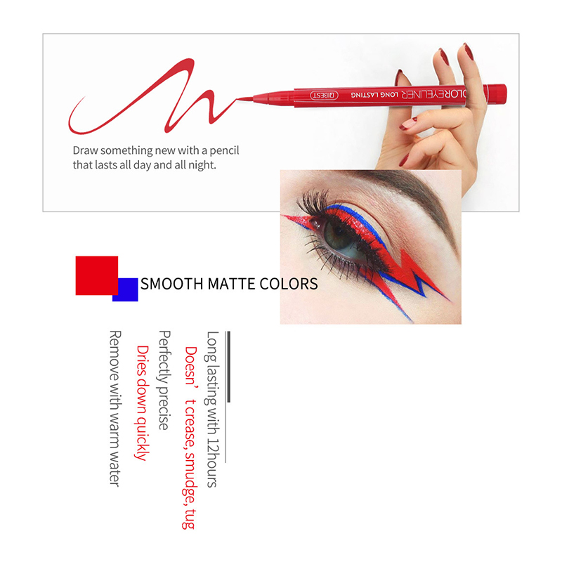 [Hàng mới về] Bút kẻ mắt dạng lỏng không thấm nước dễ sử dụng 8 màu tùy chọn