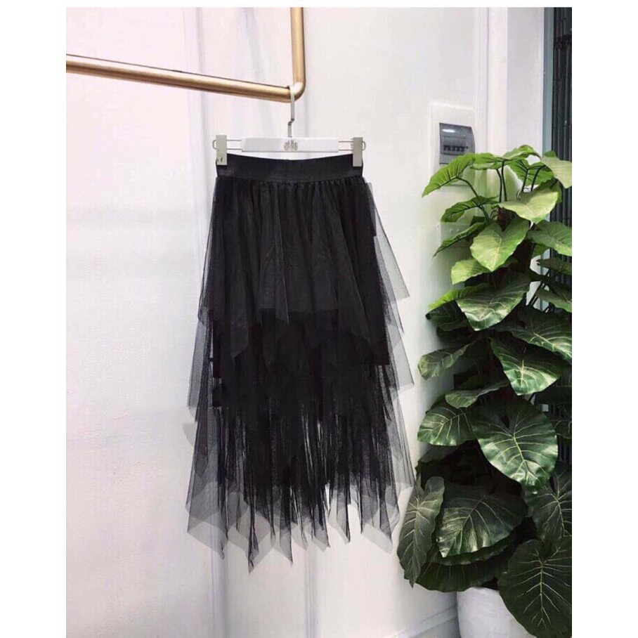 Chân Váy tua rua chất lưới 2 lớp TV0110