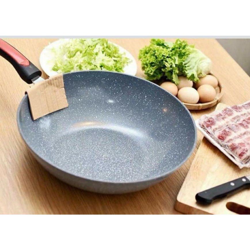 Chảo vân đá 32cm nấu được trên mọi loại bếp (ảnh thật)