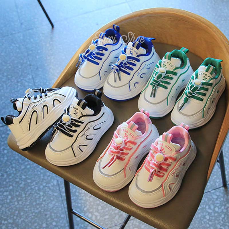 Oeteo Giày Chạy Bộ Đế Bằng Màu Hồng Dễ Thương Cho Bé