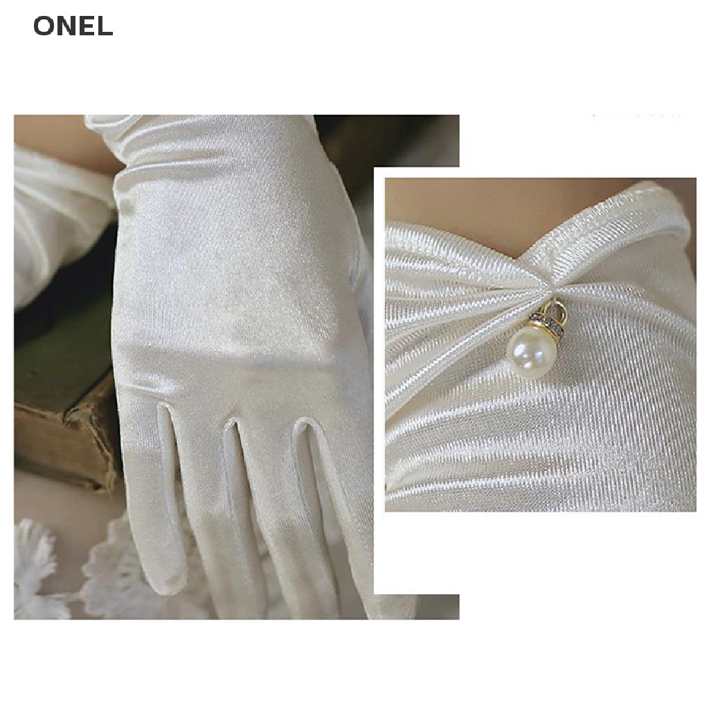 Găng Tay Cô Dâu Ngắn Vải Satin Sang Trọng