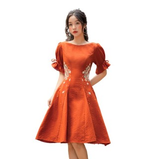 OLV - Đầm Burnt Orange Embroidered Dress